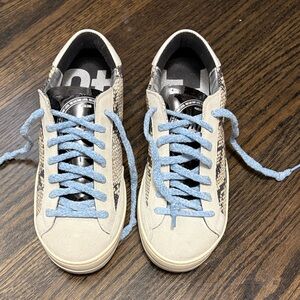 P448 Women's Sneakers in Cream and Blue